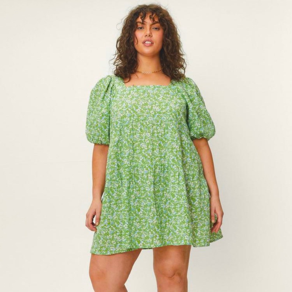 Nasty Gal - Floral Crinkle Smock Dress